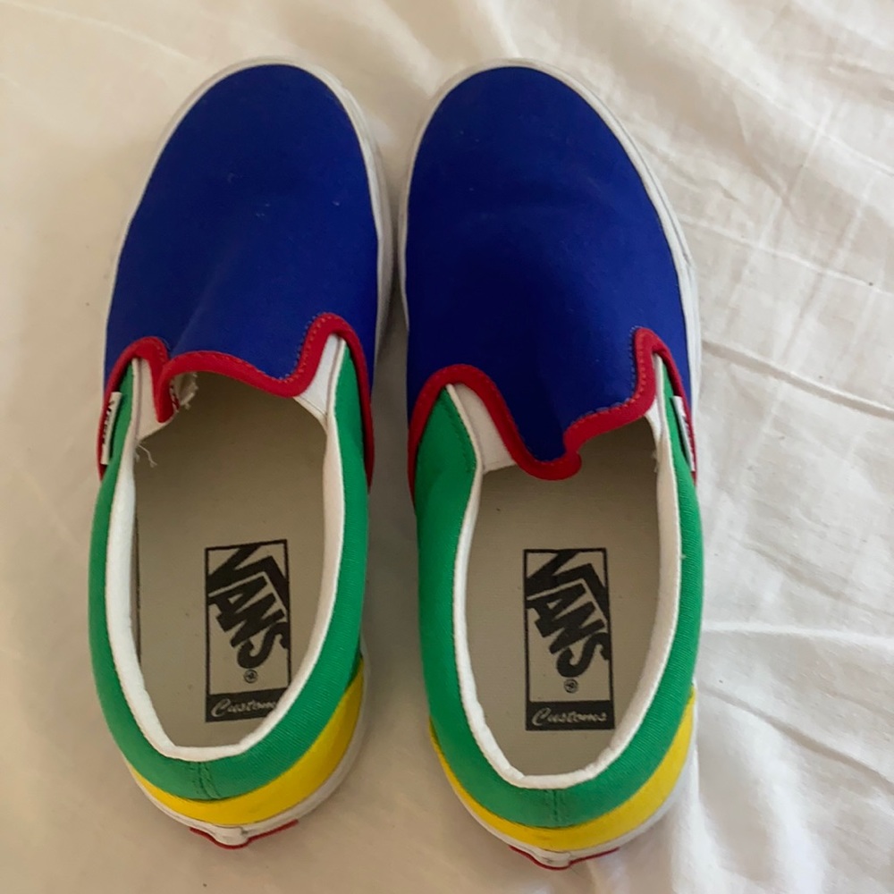 Colorful customized slip on vans